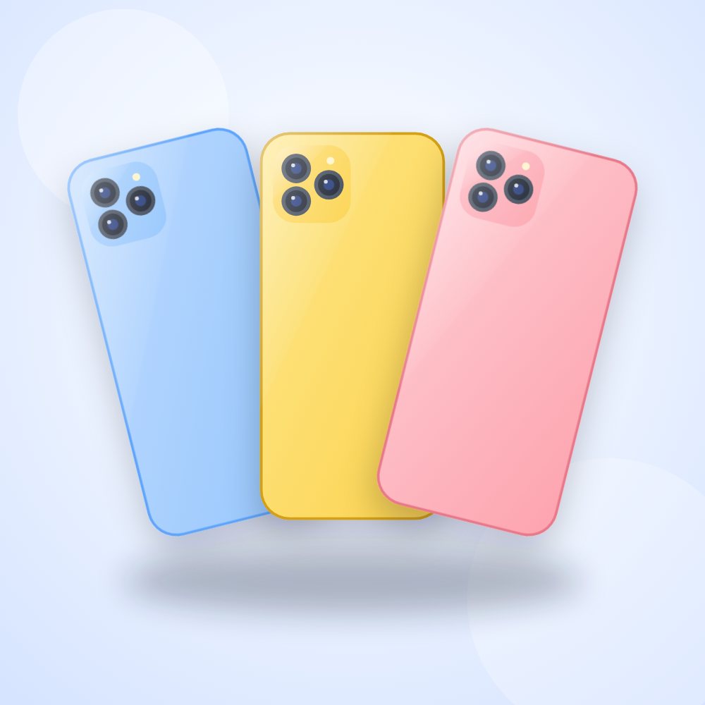 Phones in every colour (illustration)